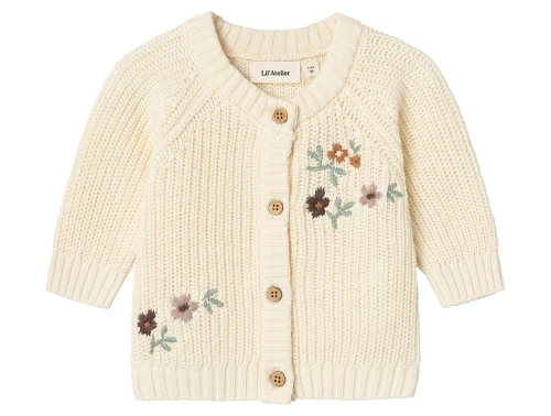 Lil Atelier birch blomsterbroderi strik cardigan